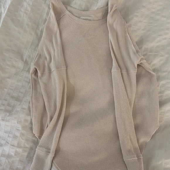 Golden by TNA long sleeve cream waffle shirt size: xxs - Picture 3 of 4